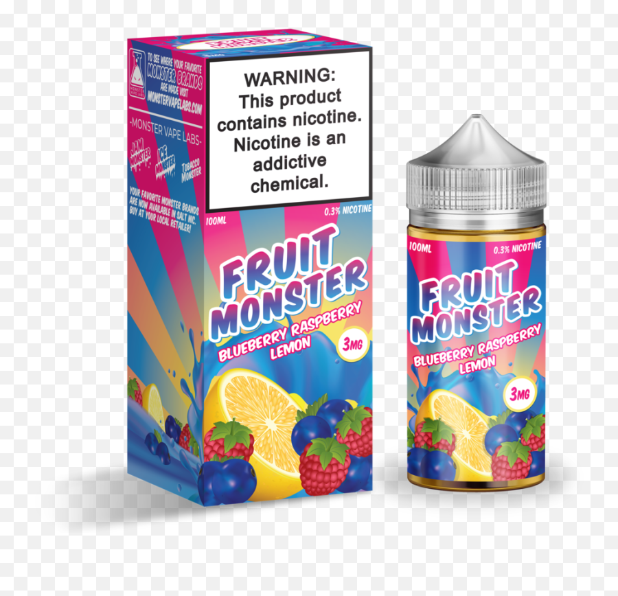 This Product Contains Nicotine - Fruit Monster Blueberry Raspberry Lemon Emoji,Raspberry Emoji Vape