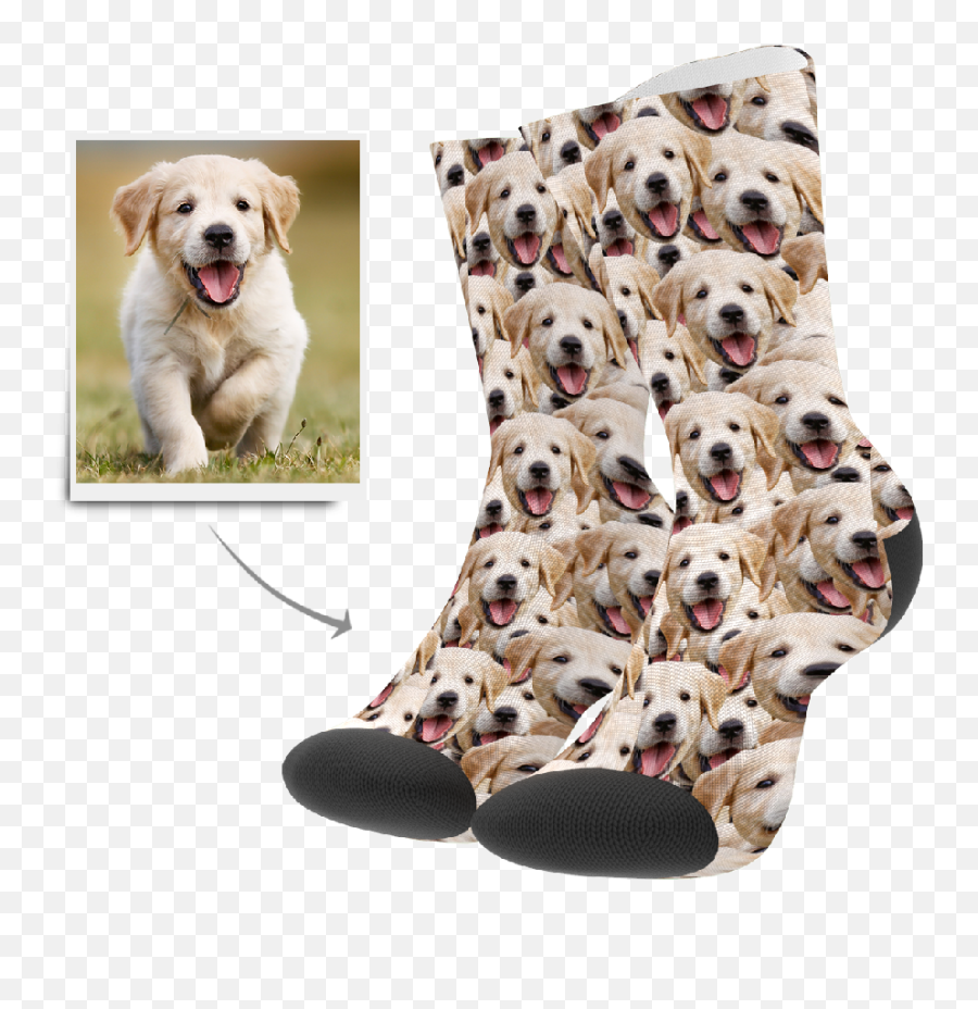 Christmas Face Socks Custom Photo Socks Put Your Photo - Socken Mit Hundemotiv Emoji,Labrador Emoticons