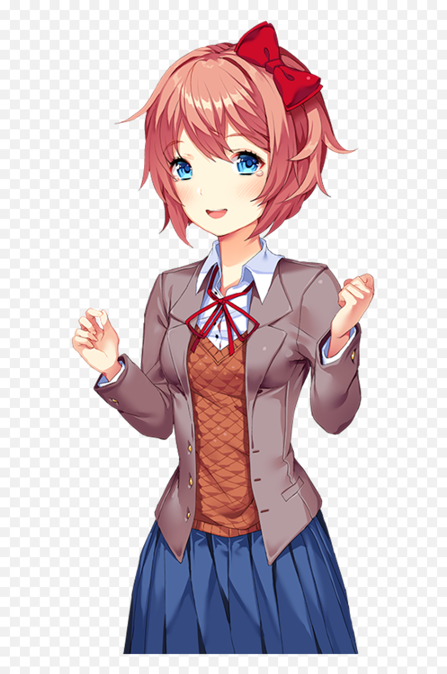 Sadhappy Sayori Ddlc - Sayori Sprites Emoji,Backstab Emoticon