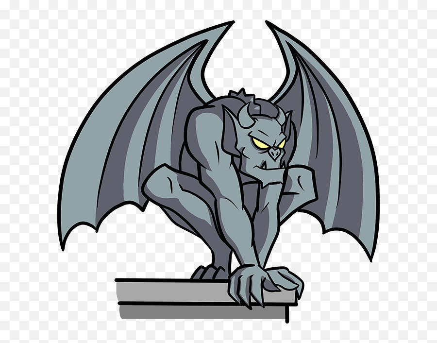 How To Draw A Gargoyle - Really Easy Drawing Tutorial Draw A Gargoyle Step By Step Emoji,Drawing Cartoon Emotions