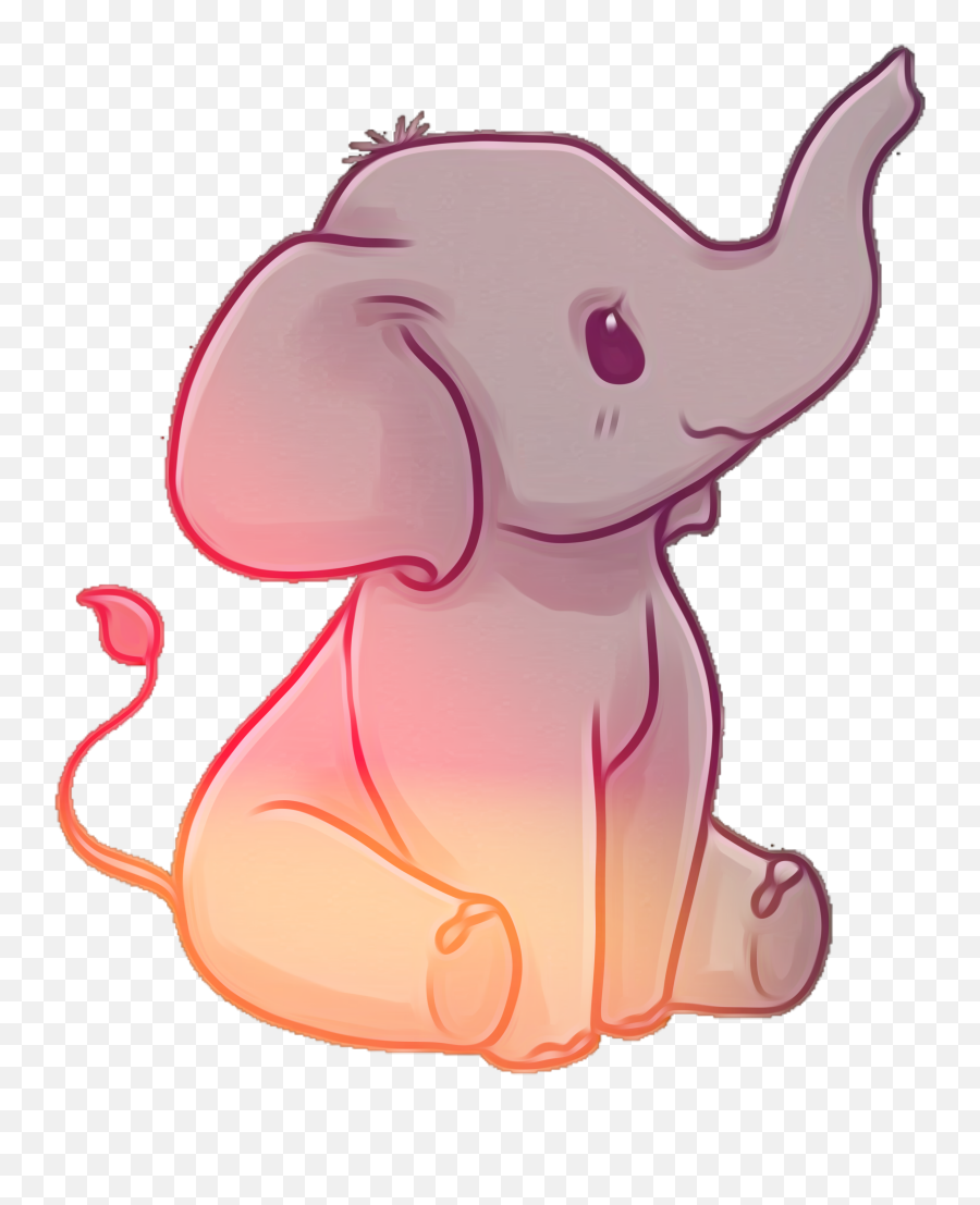 Elephant Sticker Challenge - Transparent Kawaii Animals Png Emoji,Elephants Emoji