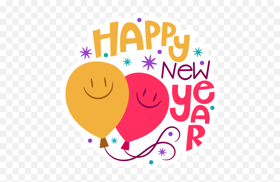 Happy New Year Stickers - Happy Emoji,New Year Emoticon Png