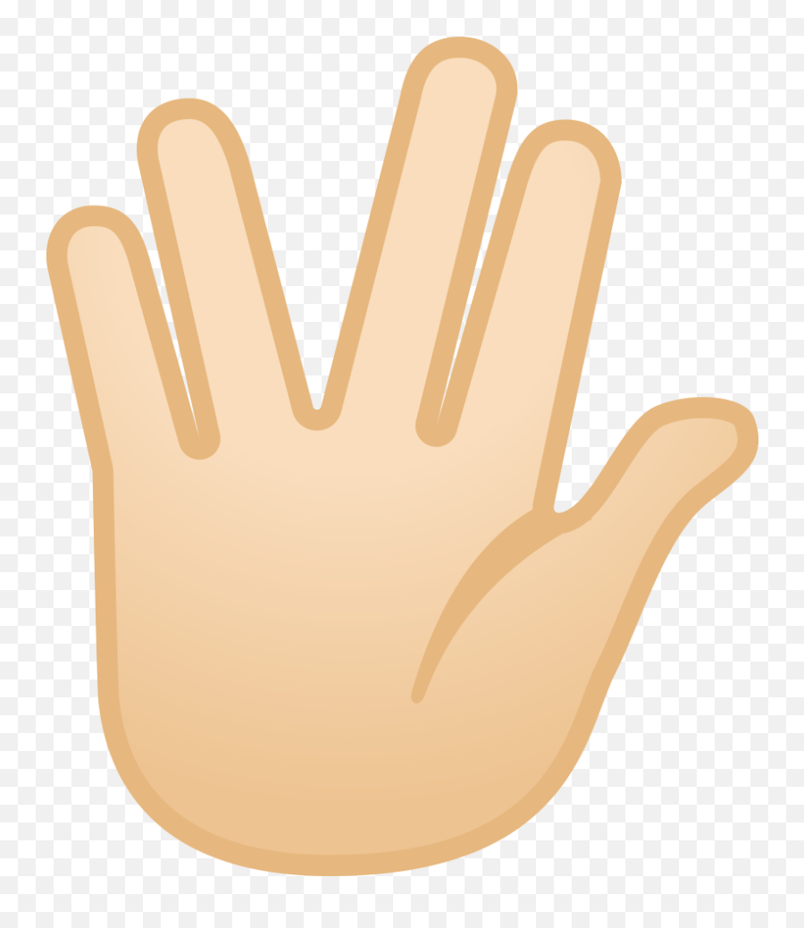 Vulcan Salute Emoji With Light Skin - Emoji Salut Vulcain,Saluting Emoji