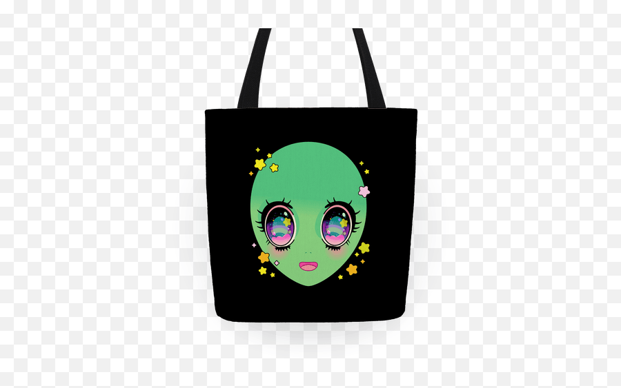 Anime Eyes Alien Totes Lookhuman - Tote Bag Emoji,Emoticon Happy Alien