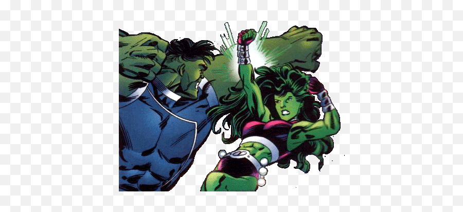 She Hulk Vs Hulk - Hulk Fighting She Hulk Emoji,Emotion Trigger Hulk