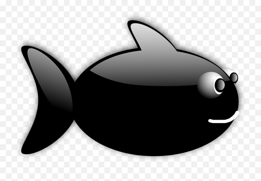 Free Photo Black Swimming Cartoon Fish Glossy Happy Sea Life - Black Fish Clipart Transparent Background Emoji,Fish Emotions