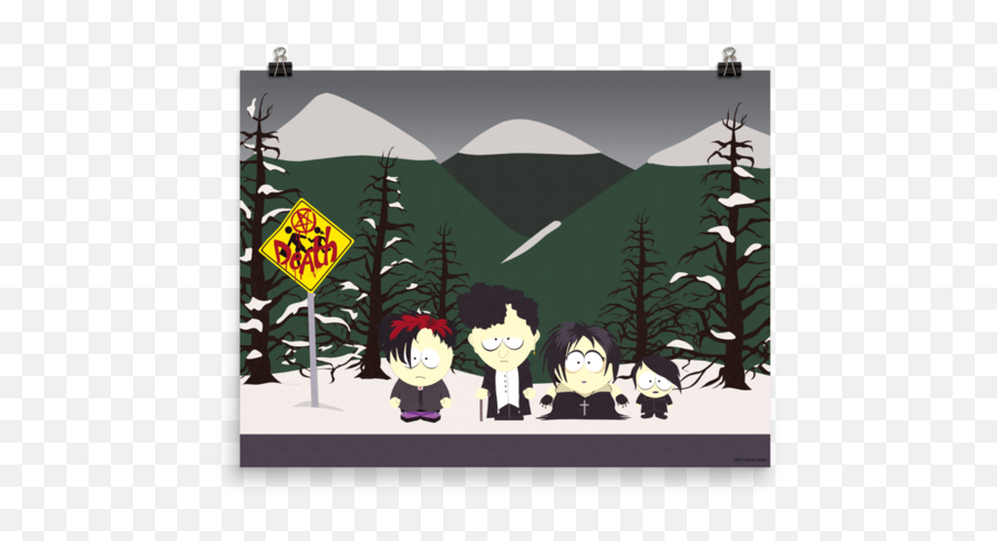 South Park Death Sign Premium Satin - South Park Goth Kids Emoji,Southpark Custom Emoticons