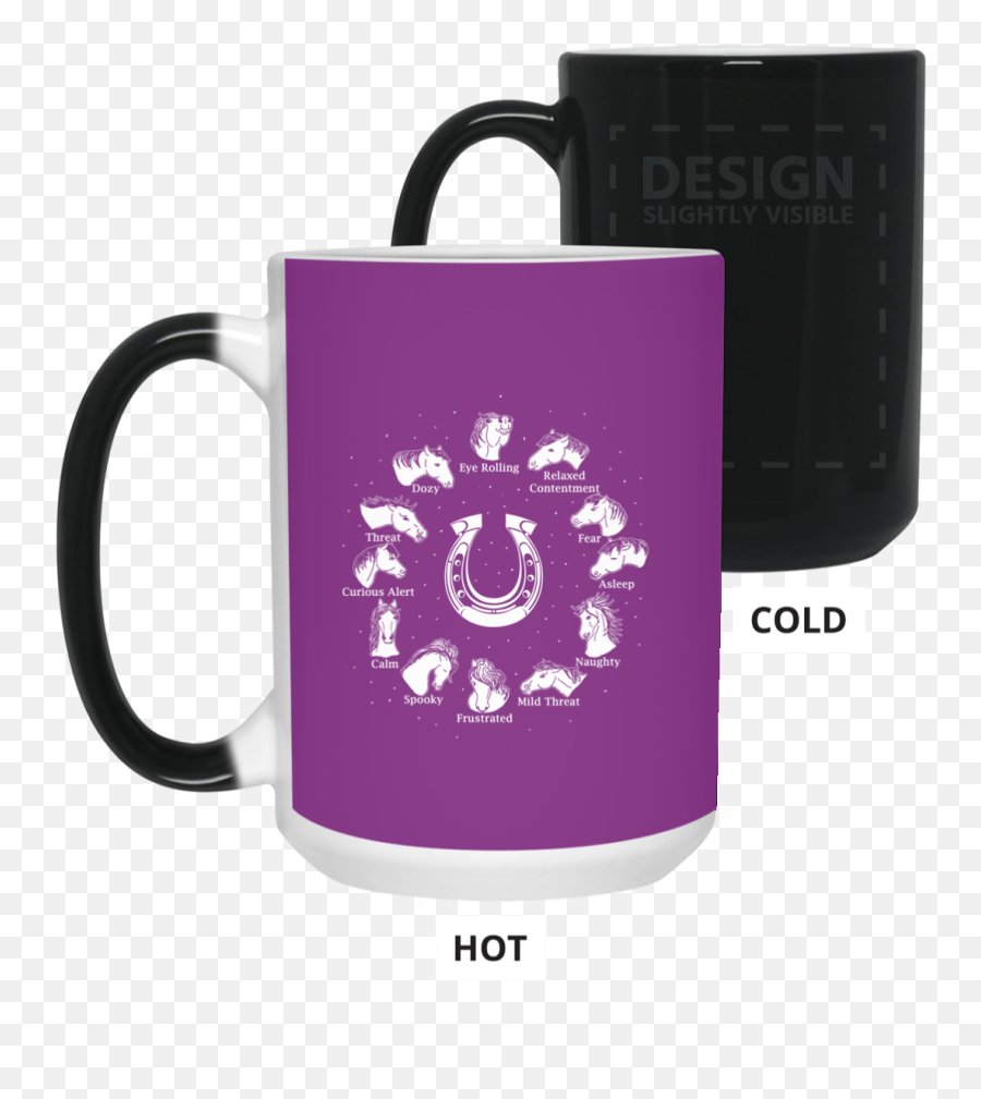 Emotions And Feelings Of The Horse Daily Mug - Gift For Crush Black To White Color Changing Mug Emoji,Emotions Of Purple
