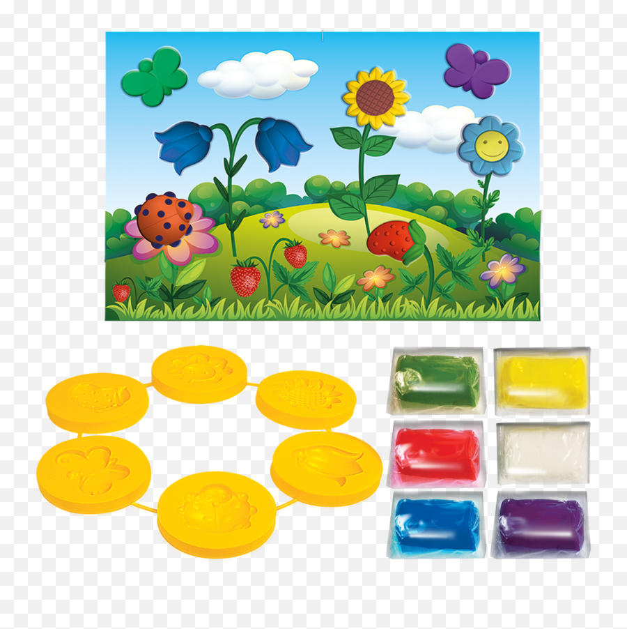 Play - Dough Set Flowers Kpoxa 6 Colours And Forms Emoji,Play Dough Figures With Emotions