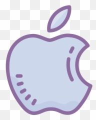 Apple Logo Icon In Cute Color Style Emoji,Blue Book Emoji Apple