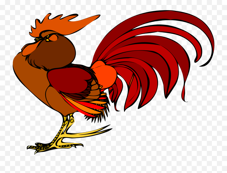 Rooster Chicken Bird Drawing Free Image - Animated Picture Of Rooster Emoji,Chicken Emotions