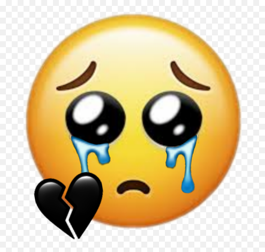 Sad Emotions Emojis Blackheart Sticker - Emotional Emoji Black Background,Bored Emoji