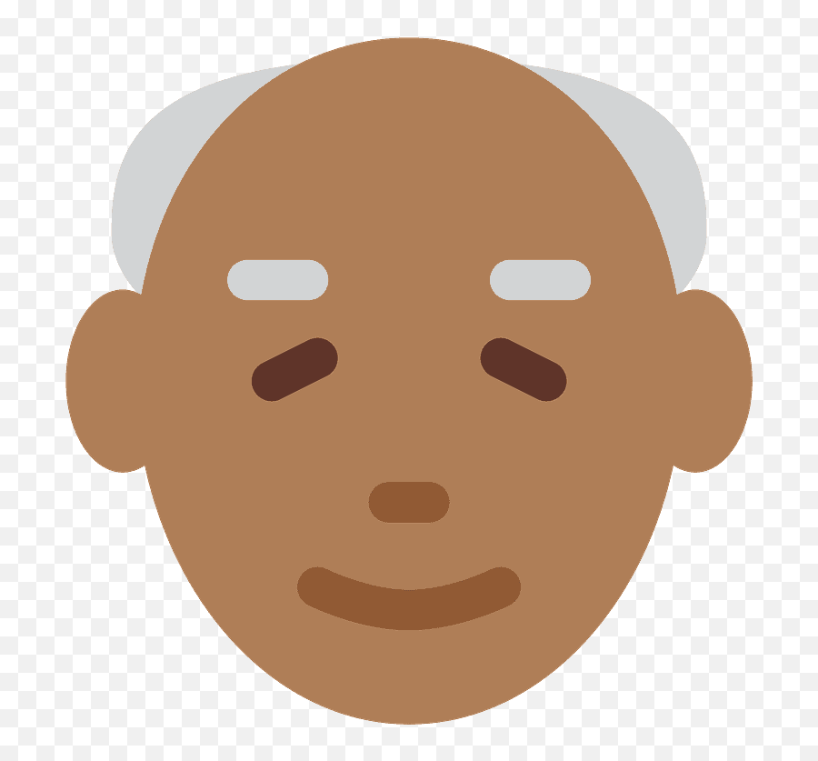 Old Man Emoji With Medium - Happy,Black Hair Emoji