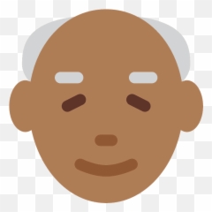 Old Man Emoji With Medium - Happy,Black Hair Emoji