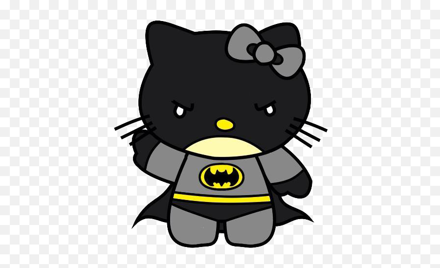 Hello Kitty Batman Cute Png Transparent - Hello Kitty Batman Emoji,Batman Emoji Text