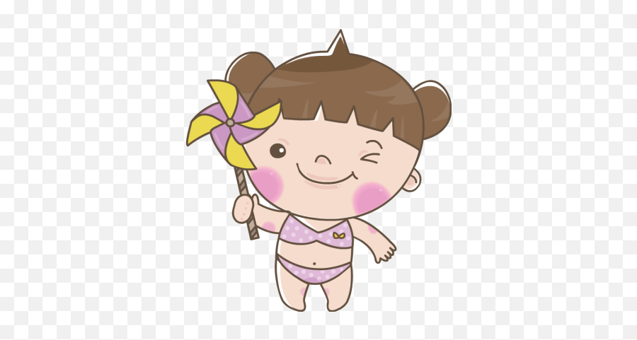 Little Boy And Girl Clip Art - Clipartsco Cute Girl In Bikini Cartoon Clipart Emoji,Girls Emoji Bathing Suit