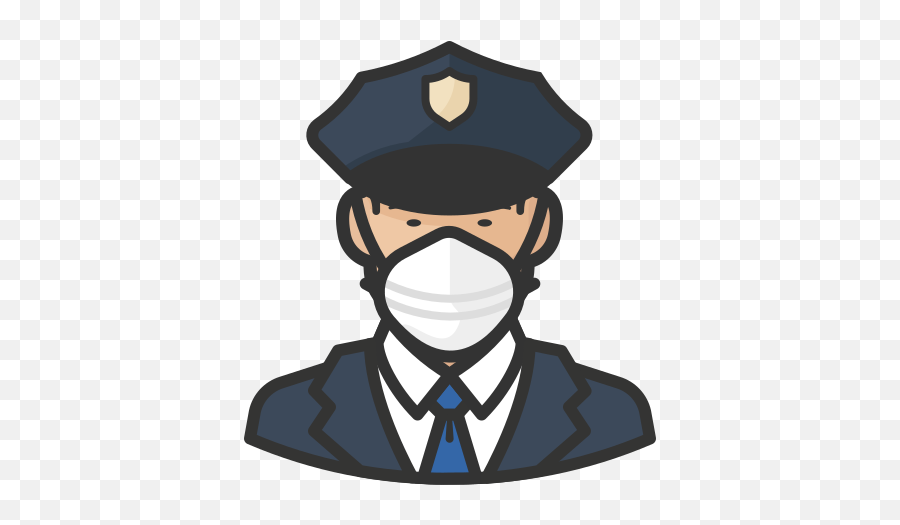 Police Asian Male Coronavirus - Polisi Masker Kartun Png Emoji,Cap Padge Emoticon