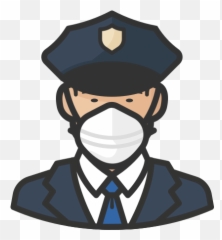 Police Asian Male Coronavirus - Polisi Masker Kartun Png Emoji,Cap Padge Emoticon