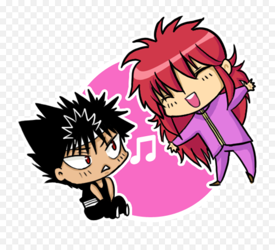 Kurama Hiei Sticker - Fictional Character Emoji,Yu Yu Hakusho Emojis