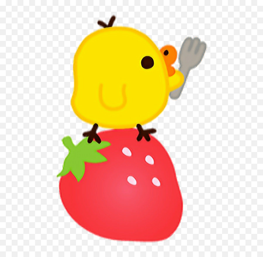 Kawaii Cute Chibi Chick Strawberry Sticker By T - Dot Emoji,Japanese Chibi Emojis