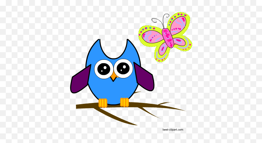 Free Cute Owl Clip Art Images Illstrations And Graphics - Owls Butterflies Clip Art Emoji,Different Owl Emojis