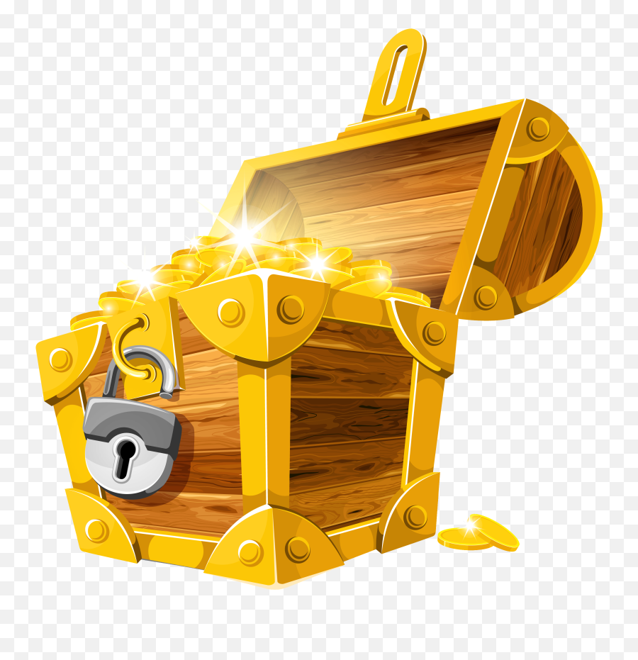 Gold Coins Treasure Chest Clipart - Transparent Background Treasure Chest Png Emoji,Treasure Emoji