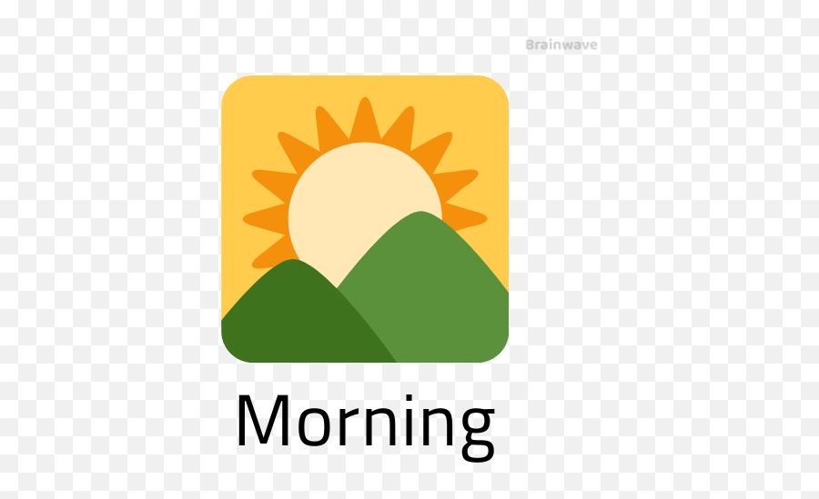 Brainwave English - Sunrise Over Mountains Emoji,Emojis For Morning Noon And Night