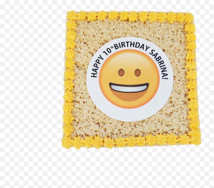 Rice Krispy Emoji Birthday Cake - Happy,Emoji Rice Krispie Treats