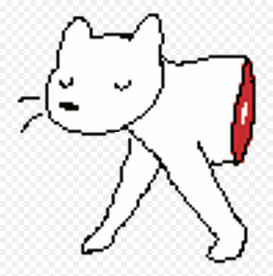 Myspace - Art Pixel Cat Gif Emoji,Kawaii Buff Cat Emoticon