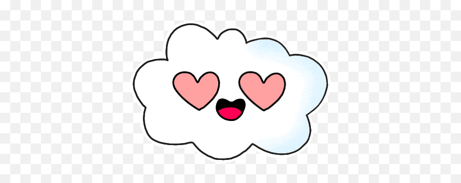 Cloud Emoji Sticker - Cloud Emoji Gif,Heart In Cloud Emoji