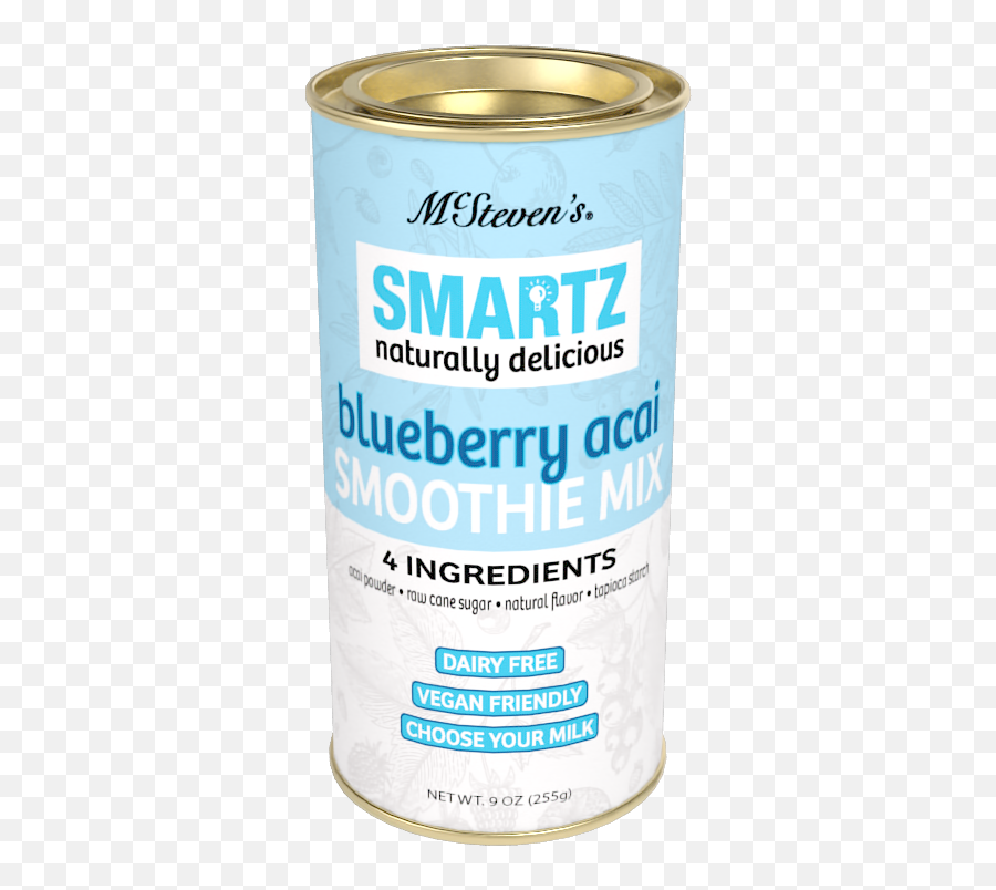 Smartz All - Natural Smoothie Blueberry Acai 9oz Round Tin Emoji,Vegan Emojis