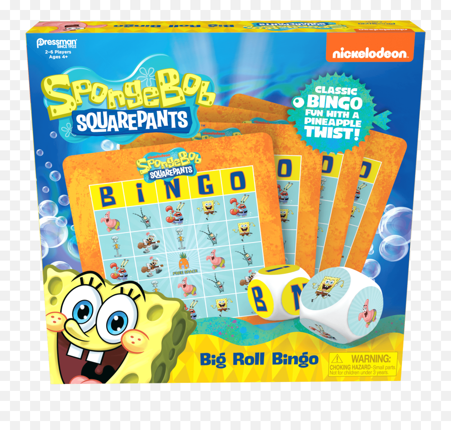 Pressman Spongebob Squarepants Big Roll Bingo Game - Oversized Dice With Popular Spongebob Characters Emoji,Hot Big Emoji Backgrounds