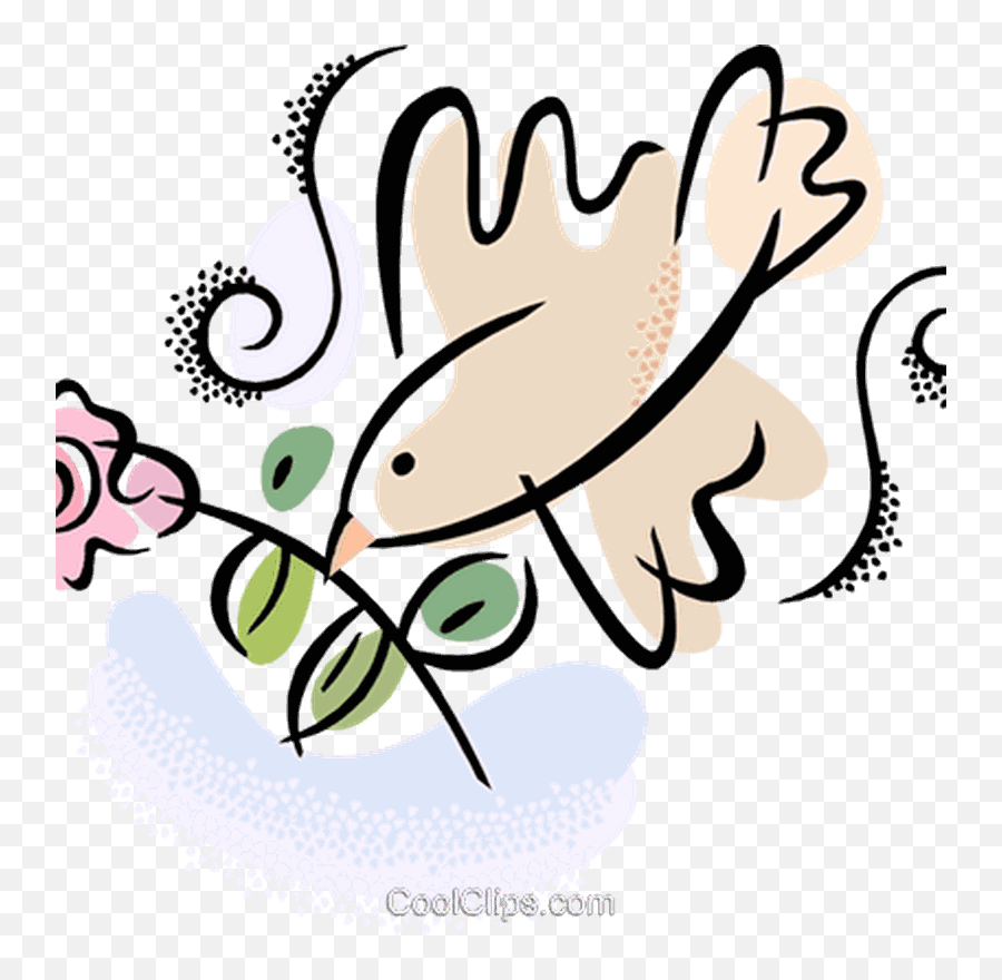 Dove With A Rose Royalty Free Vector Clip Art Illustration Emoji,Royalty Free D&d Emoticons