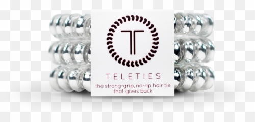 Teleties Small Hair Ties Electric Silver Emoji,Newfoundland Dog Emoji