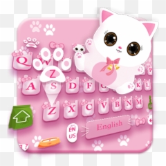 Pink Cat Lovely Keyboard - Girly Emoji,Pink Taco Emoji