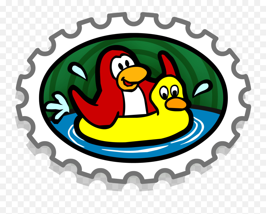 Go Swimming Stamp Club Penguin Wiki Fandom - Club Penguin Rewritten Pizza Stamp Emoji,Rubber Duck Emoji