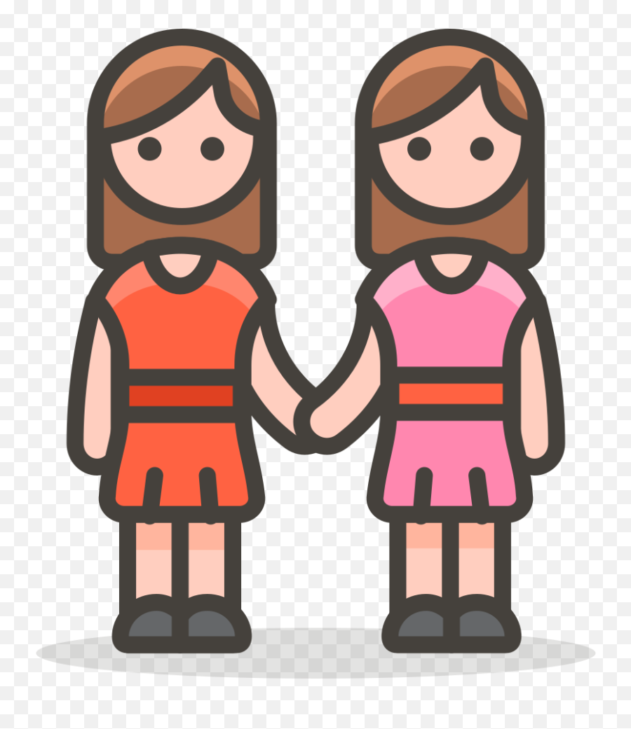 Women Holding Hands Emoji Clipart - Icono Dos Mujeres Png,Women Emoji