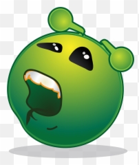 Smiley Green Alien Bored - Happy Emoji,Emoji Meanings Alien