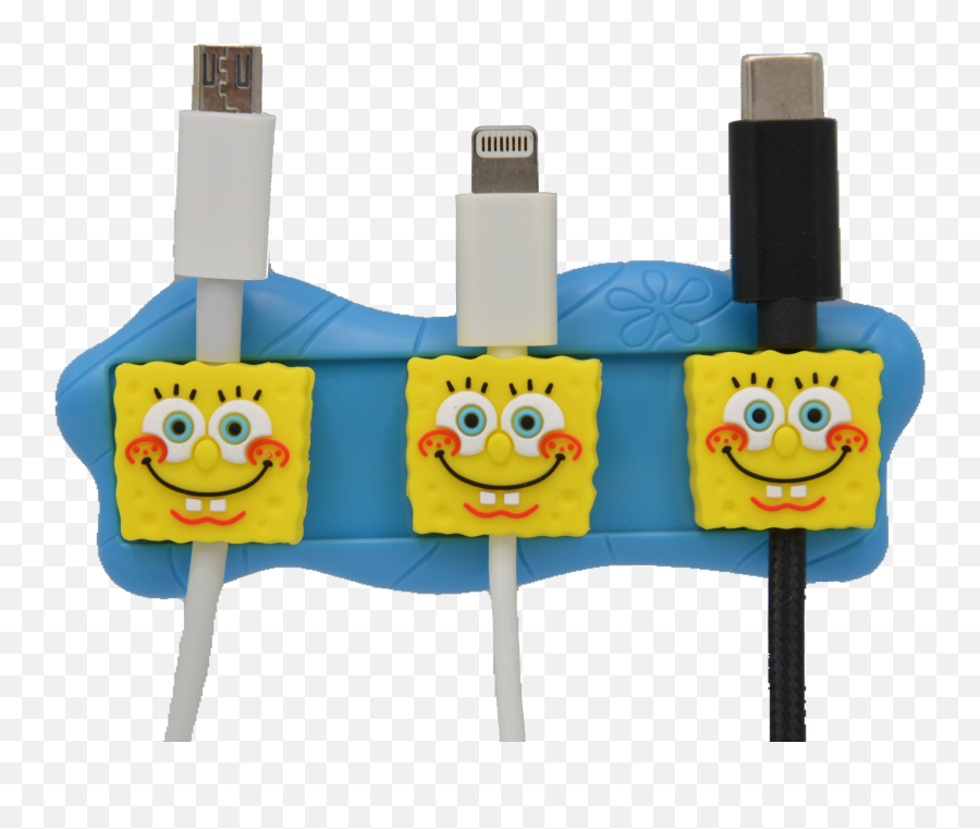 Spongebob Cable Clips - Happy Emoji,Chow Chow Emoticon