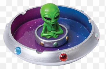 Alien In Flying Saucer Ashtray - Alien Ashtray Emoji,Alien 69 Emoji