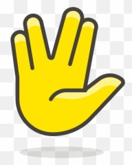 Vulcan Salute Twitter - Happy Emoji,Llap Emoji