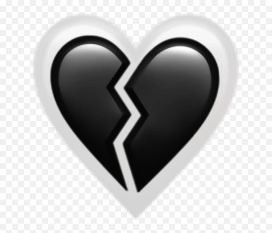 White Black Emoji Sticker - Solid,Black Broken Heart Emoji