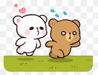 Milk And Mocha Bears Gif - Milk Chasing Mocha Gif Emoji,Linestore Hello Kitty Emoticon