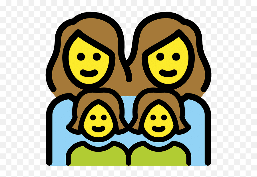 Family Woman Woman Girl Girl Emoji Clipart Free - Man Man Girl Boy Emoji,Girl Started Using Emojis