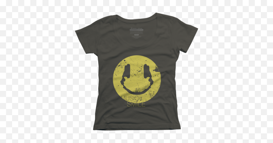 Music Womenu0027s Scoop Neck T - Shirts Design By Humans Emoji,Rewind Symbol Emoticon