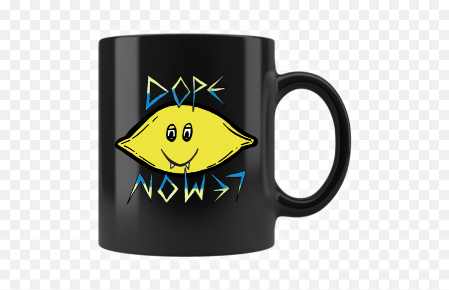 Dope Lemon Black Mug Emoji,Emoticon For Dope