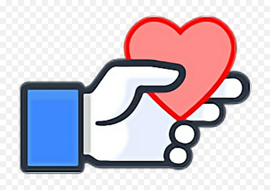 Thumb Facebook Like Stickers Clipart - Heart In Hand Stickers Emoji,Heart Hands Emoji
