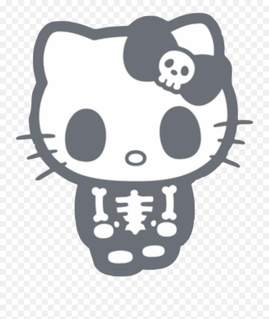 Hellokitty Halloween Bone Sticker By Ncookie - Hello Kitty Green Emoji,Pumpkin Stencils Emoji