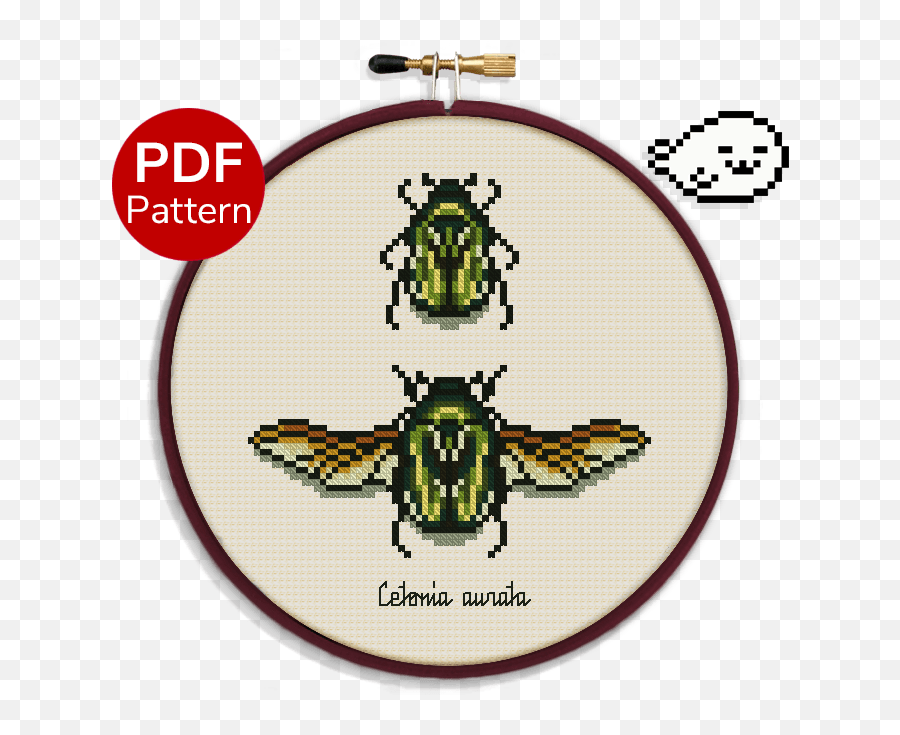 Scarab Beetle - Cetonia Aurata Green Rose Chafer Cross Stitch Patt Emoji,Beetle Emoji