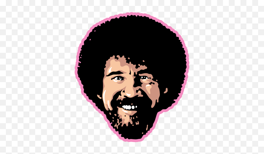 Bob Ross Funny Quotes Jokes - Bob Ross Cartoon Head Emoji,Bob Ross Emoji